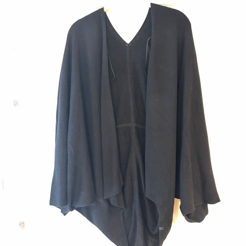 LULULEMON WOMEN'S SIZE SMALL BLACK WRAP KNIT DOLMAN SLEEVES COCOON BACK